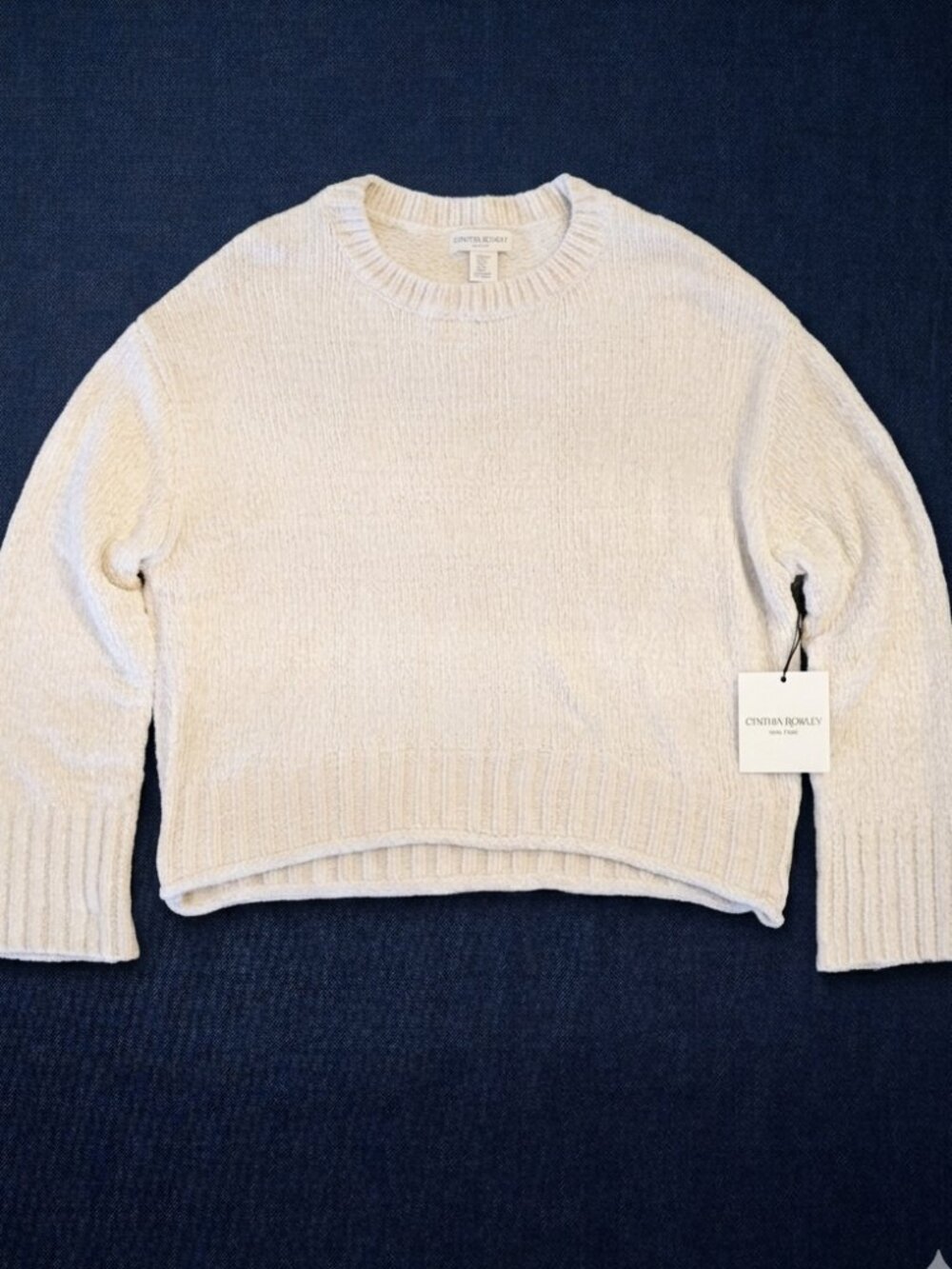 Cynthia‎ Rowley NWT Cream Knit Oversized Crewneck Sweater